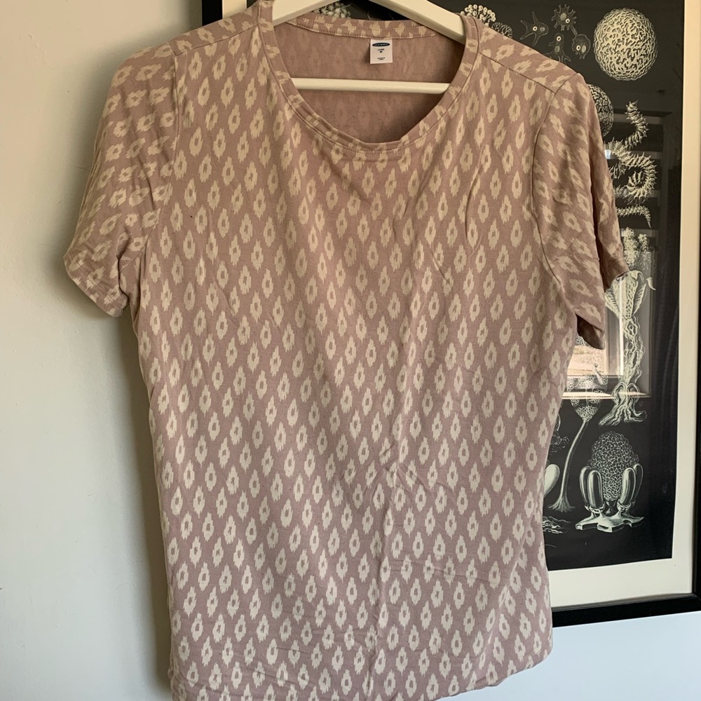Old Navy Light Pink Patterned Blouse